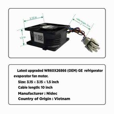 V80E14MS2A3-57A611 For GE Refrigerator Fan WR60X10356 Nidec 239D1412P002 13.6V picture