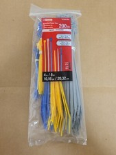 200 ct. assorted sizes Plastic Color Cable Ties both 4-in ties and 8-in ties picture