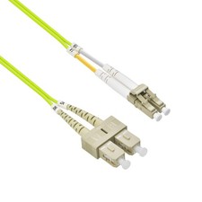 5 Pack of 5m LC/UPC-SC/UPC OM5 Multimode Duplex OFNR 2.0mm Green Fiber Optic Pat picture