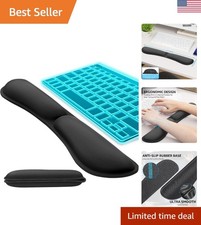 Sleek Ergonomic Wrist Rest in Black - Memory Foam with Smooth Lycra Cover picture