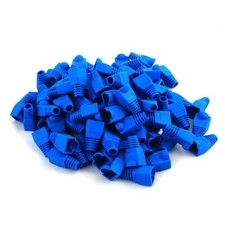 100 pcs Cat5e/Cat6/RJ45 Ethernet Cable Connector Strain Relief Boots Blue picture