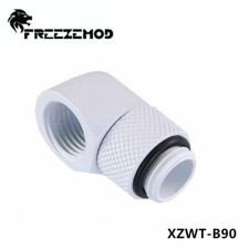 FreezeMod Angled 90 Degree G1/4 Rotary Fitting Male to Female Water Cooling WHT picture