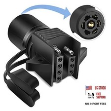 7 Pin Round to 4-Way 5-Pin Flat Blade Light 7Pin to 4&5Pin Trailer Adapter picture