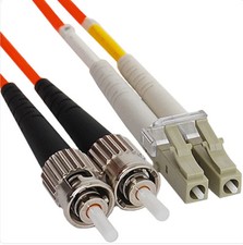 [2pcs] 1M‑10M LC UPC to ST UPC Duplex OM2 LSZH Multimode Fiber Patch Cord LAN picture