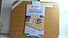 Designer Lap Desk with Holder and Device Ledge - Aqua Toile - Fits up to 17.3