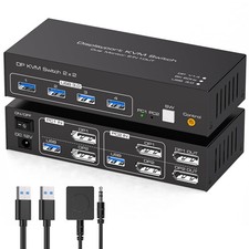 4K120Hz KVM Switch 2 Monitors 2 Computers 8K60Hz Displayport KVM Switch Share... picture