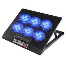 Laptop Cooling Pad 6 Quiet Fans Cooler Stand Dual USB Port for 11-17