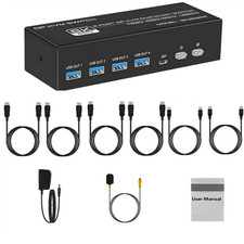 2x2 HDMI KVM Switch 4K 120Hz 8K USB3.0 KVM Switcher For 2 Computers 2 Monitors picture