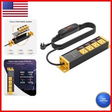 CCCEI 20 Amp Surge Protector Power Strip GFCI 6 FT Cord Yellow 4 Plugs picture