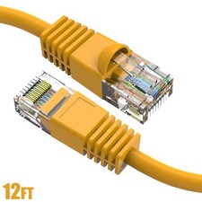 12FT Cat6 RJ45 LAN Network Ethernet UTP Patch Cable Cord Snagless Boot Yellow picture