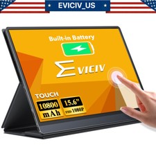 2026 120Hz Rechargeable Portable Monitor Touch EVICIV Upgraded 15.6