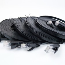 CAT6 Flat Ethernet Cable, 15ft 6-Pack (Black) X002OOJEQ7 picture