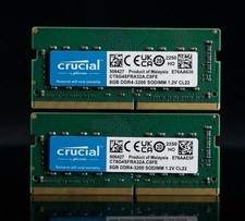 Crucial 16GB (2x8GB) DDR4-3200 PC4-25600 SO-DIMM CL22 260Pin CT8G4SFRA32A.C8FE picture
