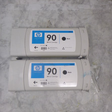 TWO GENUINE HP 90 BLACK INK CARTRIDGE C5059A for DESIGNJET 4000 4500 4520 NEW picture
