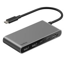 Belkin Connect 5-Port USB-C Hub with Dual USB-C Ports - Gray - In Box VG picture