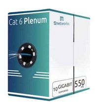 CAT6 Plenum 1000ft UTP 23AWG, 550 MHz Pull Box – Blue picture
