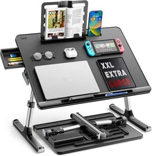 Laptop Bed Tray Table, SAIJI Extra Large Adjustable Laptop Table (Black) picture
