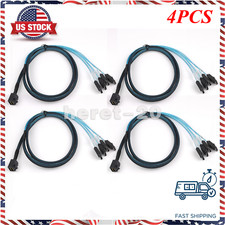 4PCS Mini SAS SFF-8643 to 4 SATA 7pin hard disk data Raid Cable Convertor 1M picture