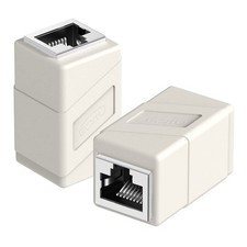 2 Pack RJ45 Female to Female Ethernet Coupler White Cat8/Cat7/Cat6a/Cat5e/Cat5 picture