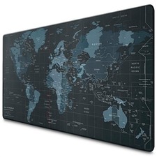 Large XXL World Map Mouse Pad 35x15.7 Non Slip Base Full Print Desk Map Print picture