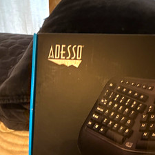 Adesso Ergonomic USB Keyboard, Black, English QWERTY, Palm Rest, Multimedia picture