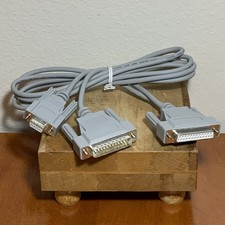 6’ DB25 Male to DB25 Female & DB9 Female Splitter Cable Vintage Gray picture