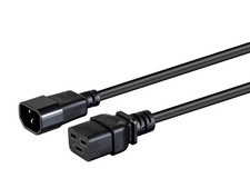 Power Cord 10ft - Black | IEC-320-C19 to IEC-320-C14, 14AWG, 15A, SJT, 100-250V picture