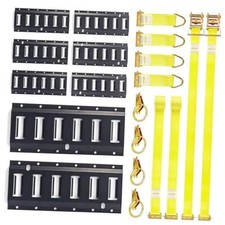 E-Track Kit with 8 Rails, 4 O-Rings, 4 Tie-Offs and 2 Straps 1 ft - 18 pcs picture