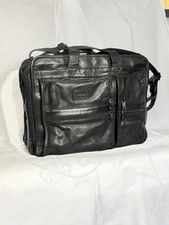 Vintage TUMI- Expandable Organizer Laptop Brief in Black w/ Strap, Soft Leather picture