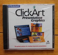 Broderbund ClickArt Presentation Graphics [SEALED] Cracked Case picture