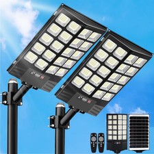 2 Pack Solar Street Light Outdoor Waterproof 100000LM Motion Sensor LED picture