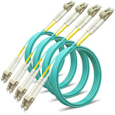 0.5M (4Pack) LC to LC Duplex OM3 Multimode Fiber Patch Cable (50/125), 10G Gigab picture