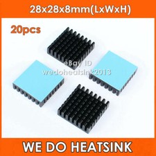 20pcs 28x28x8mm Aluminum Radiator Black Heatsinks Cooler With Thermal Pad picture