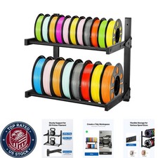 2-Tier Wall Mount 3D Printer Filament Storage Rack with Adjustable Spool Holders picture