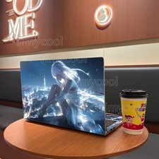 2 Pieces Vinyl Modern City Lonely Lady Laptop Sticker Self adhesive Case for HP picture