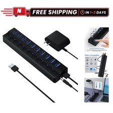 Superior 10-Port USB 3.0 Hub with Individual On/Off Switches - High Performance picture