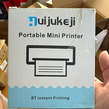 Huijukeji Portable Mobile Thermal Printer, Bluetooth, Black & White picture