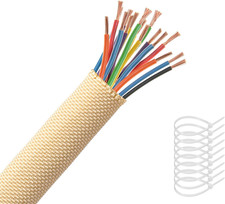 Cable Sleeve, 10Ft - 4/5 Inch Cord Protector for Pets, Wood Color picture