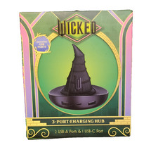 WICKED WITCH HAT SHAPED 3 PORT CHARGING HUB STATION~NEW~2 USB 1 USB C PORT picture