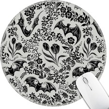 Goth Bat Floral Mouse Pad for Desk, Gothic Small Cute Mousepad with Non-Slip picture