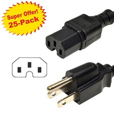 25-Pack HQRP 6ft AC Power Cord for HP 2620 J8692A J8693A J9148A Procurve 3500 picture
