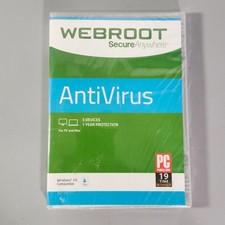 WebRoot Antivirus Virus Malware Protection CD-ROM for Windows 10 PC MAC 3-Device picture