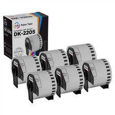 White Paper Tape for Brother DK-2205 (2.4 inch x 100 feet, White, 6-Pk) picture