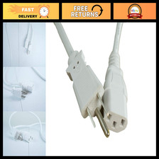 15FT White Universal 3-Prong Power Cord NEMA 5-15P to IEC320C13 18AWG 500W Max picture