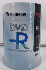 FUJIFILM DVD-R 120 MIN 4.7 GB 1x to 16x, 100 PACK SPINDLE,BRAND NEW SEALED picture