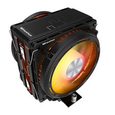 Black CPU Air Cooler E400 Plus Temp Display 235W TDP Dual 120mm PWM ARGB Fan picture