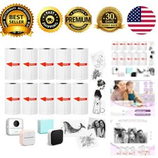 Phomemo T02 M02 M02X Mini Printer Sticker Paper 53x28mm White 10 Rolls picture