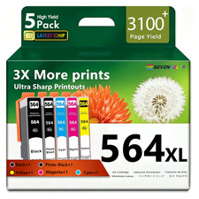 564 XL High Yield Ink Cartridges Combo Pack (5Pack with Photo Black) picture