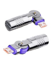 2 PCS USB C Female To Micro USB Male 180 Degree Rotating Connector Right Angle picture