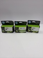 2 HP 910XL Black & 910 Color Ink Cartridges 3JB41AN 3YL65AN & 3YN97AN Exp 2025+ picture